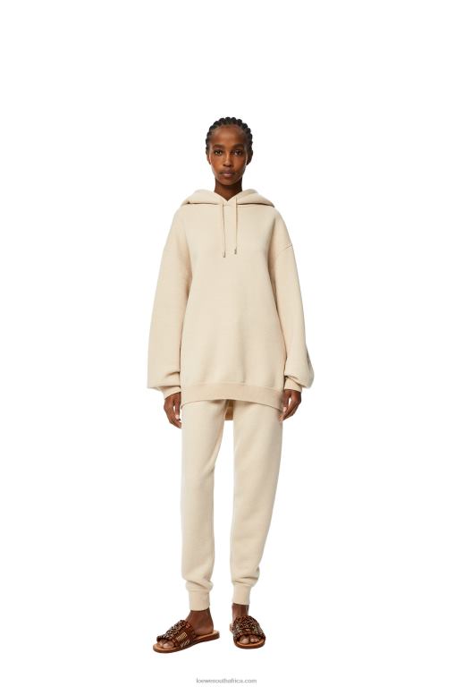 Loewe Women Anagram woven slide in calfskin 206XF702 Tan/Natural