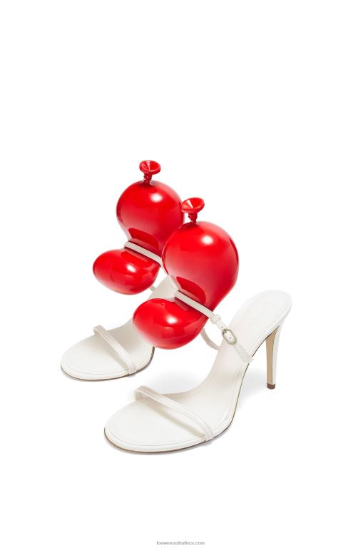 Loewe Women Balloon sandal in lambskin 206XF708 White/Red
