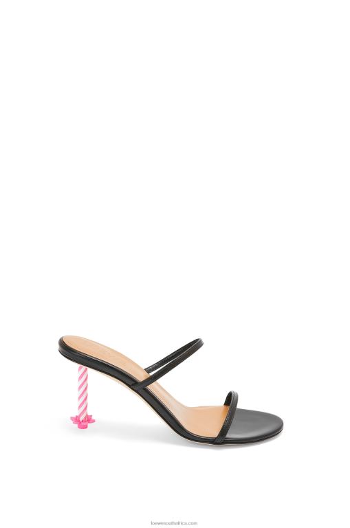 Loewe Women Birthday candle sandal in goatskin 206XF712 Black