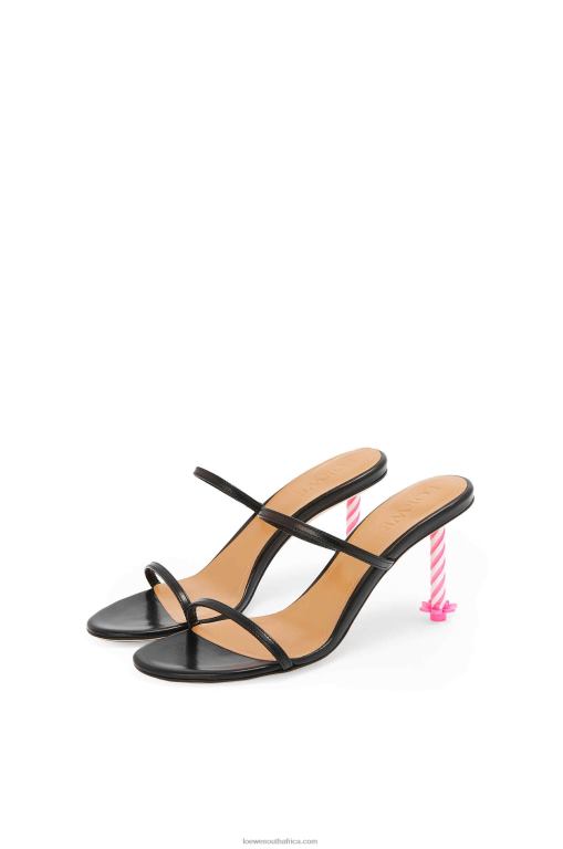 Loewe Women Birthday candle sandal in goatskin 206XF712 Black