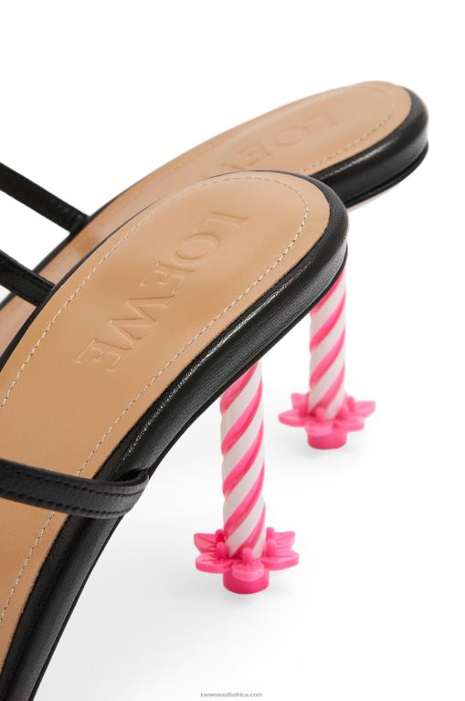 Loewe Women Birthday candle sandal in goatskin 206XF712 Black