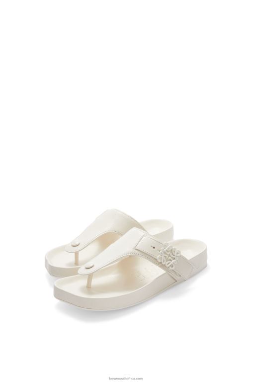 Loewe Women Ease toe post sandal in goatskin 206XF679 White