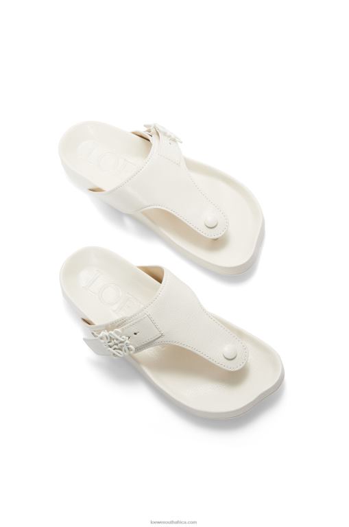 Loewe Women Ease toe post sandal in goatskin 206XF679 White