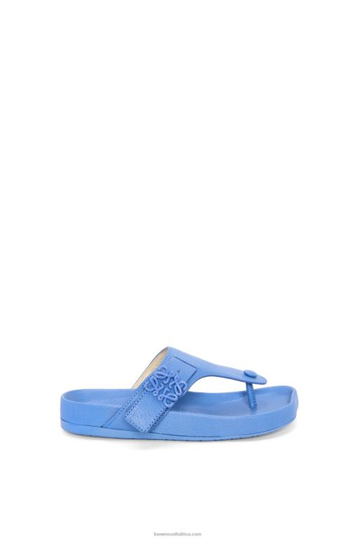 Loewe Women Ease toe post sandal in goatskin 206XF680 Light Denim
