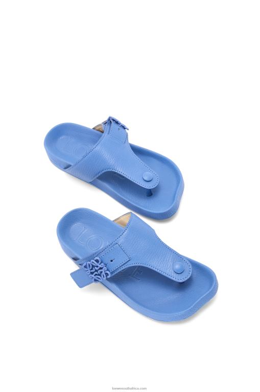 Loewe Women Ease toe post sandal in goatskin 206XF680 Light Denim