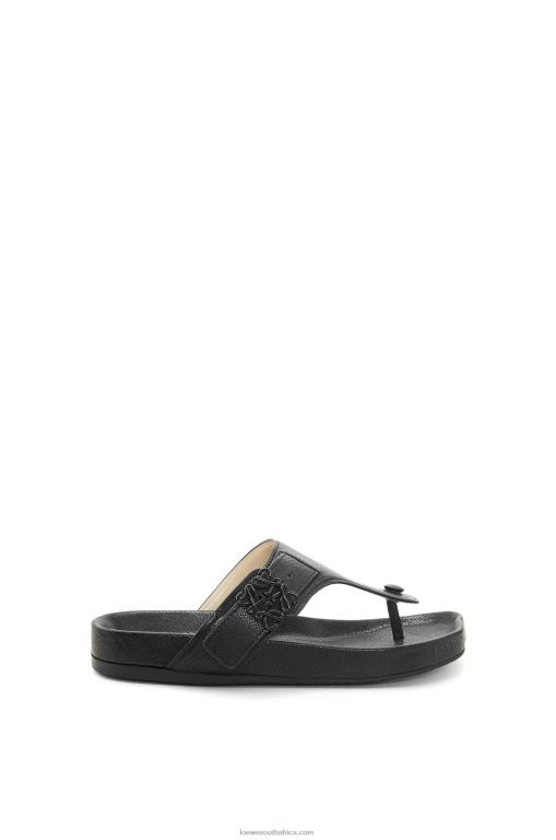 Loewe Women Ease toe post sandal in goatskin 206XF720 Black