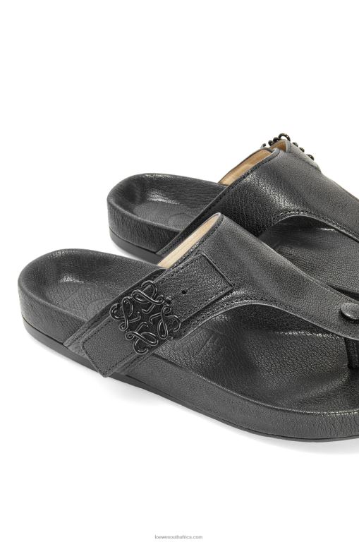 Loewe Women Ease toe post sandal in goatskin 206XF720 Black