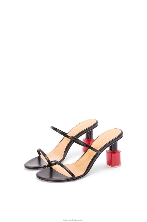 Loewe Women Nail polish sandal in goatskin 206XF709 Black