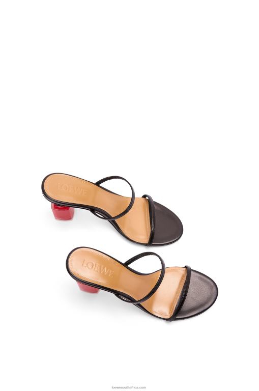 Loewe Women Nail polish sandal in goatskin 206XF709 Black