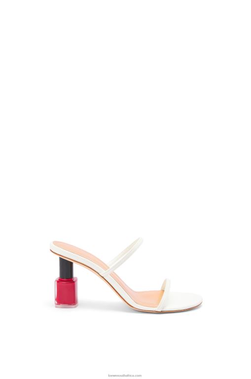 Loewe Women Nail polish sandal in goatskin 206XF710 White