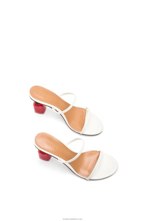 Loewe Women Nail polish sandal in goatskin 206XF710 White