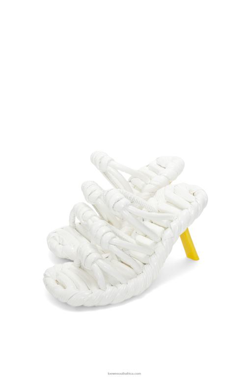Loewe Women Petal knot sandal in lambskin 206XF705 White/Yellow