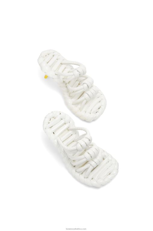 Loewe Women Petal knot sandal in lambskin 206XF705 White/Yellow