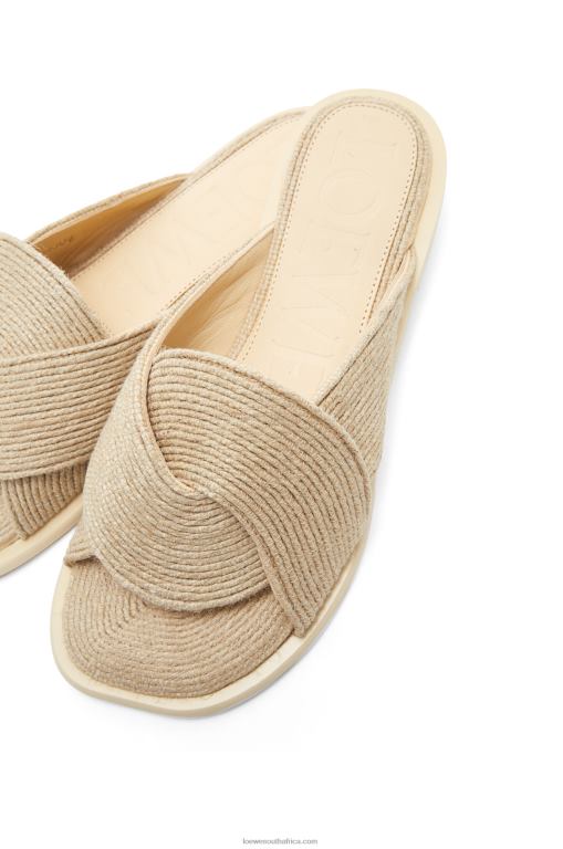 Loewe Women Petal slide in jute 206XF698 Natural