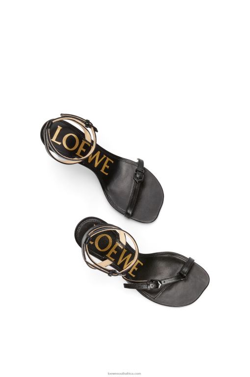 Loewe Women Petal stiletto sandal in lambskin 206XF671 Black