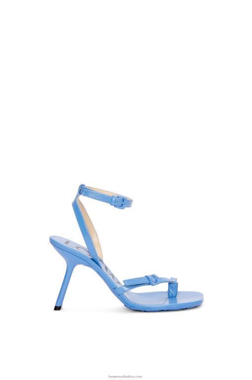 Loewe Women Petal stiletto sandal in lambskin 206XF672 Light Denim