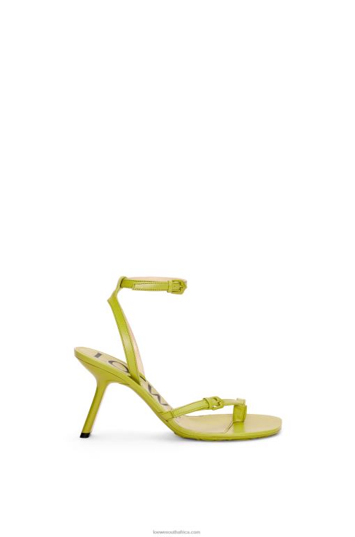 Loewe Women Petal stiletto sandal in lambskin 206XF673 Matcha Latte