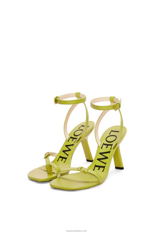 Loewe Women Petal stiletto sandal in lambskin 206XF673 Matcha Latte