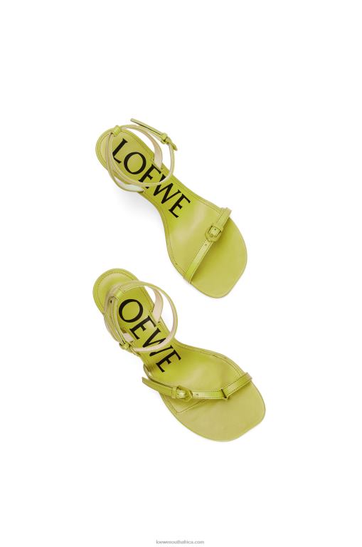 Loewe Women Petal stiletto sandal in lambskin 206XF673 Matcha Latte