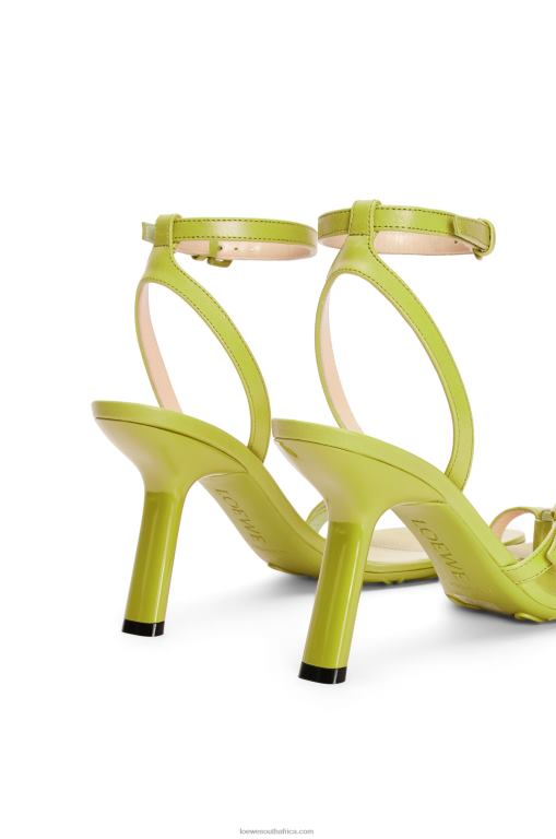 Loewe Women Petal stiletto sandal in lambskin 206XF673 Matcha Latte