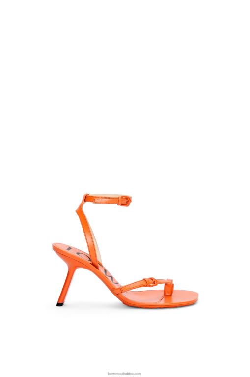 Loewe Women Petal stiletto sandal in lambskin 206XF674 Orange