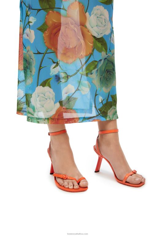Loewe Women Petal stiletto sandal in lambskin 206XF674 Orange