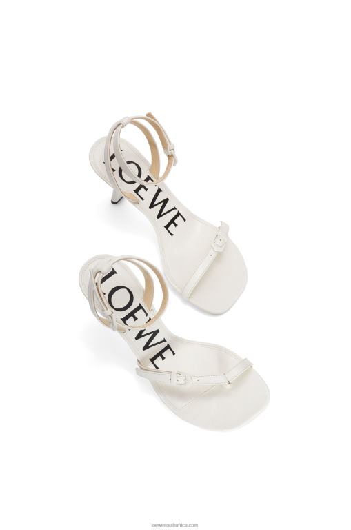 Loewe Women Petal stiletto sandal in lambskin 206XF675 White