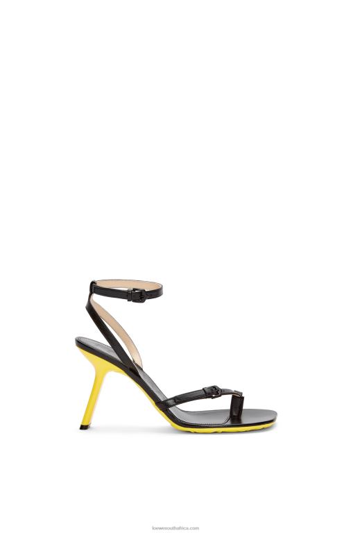 Loewe Women Petal stiletto sandal in lambskin 206XF677 Black