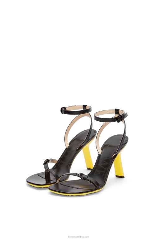 Loewe Women Petal stiletto sandal in lambskin 206XF677 Black