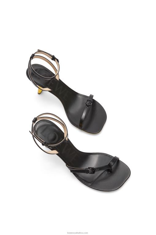 Loewe Women Petal stiletto sandal in lambskin 206XF677 Black