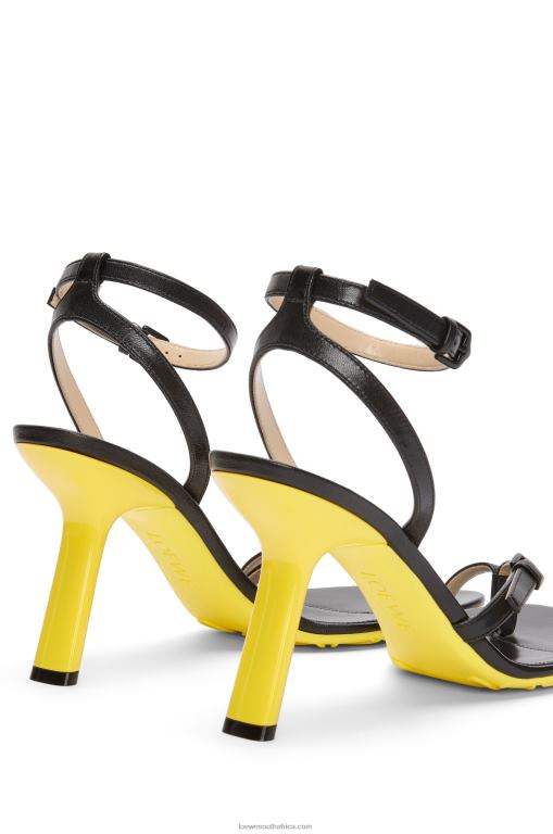 Loewe Women Petal stiletto sandal in lambskin 206XF677 Black