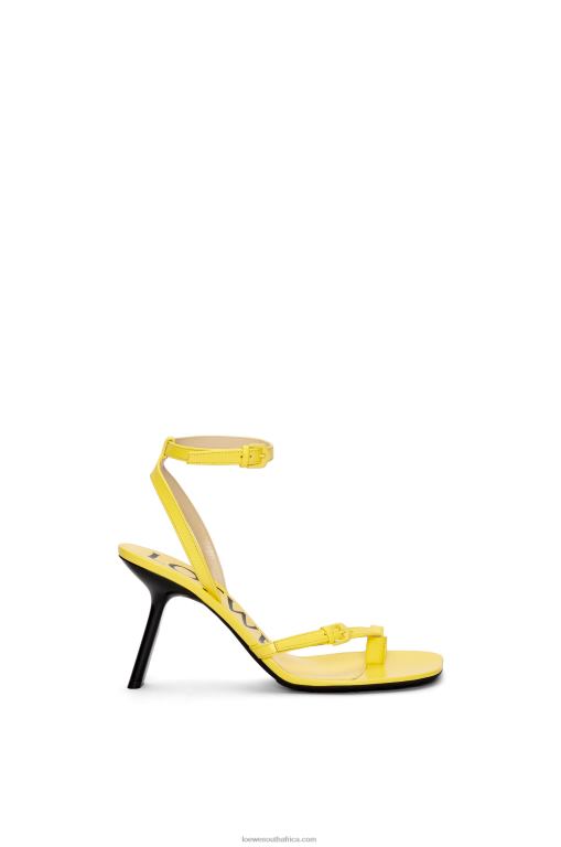 Loewe Women Petal stiletto sandal in lambskin 206XF678 Acacia Yellow