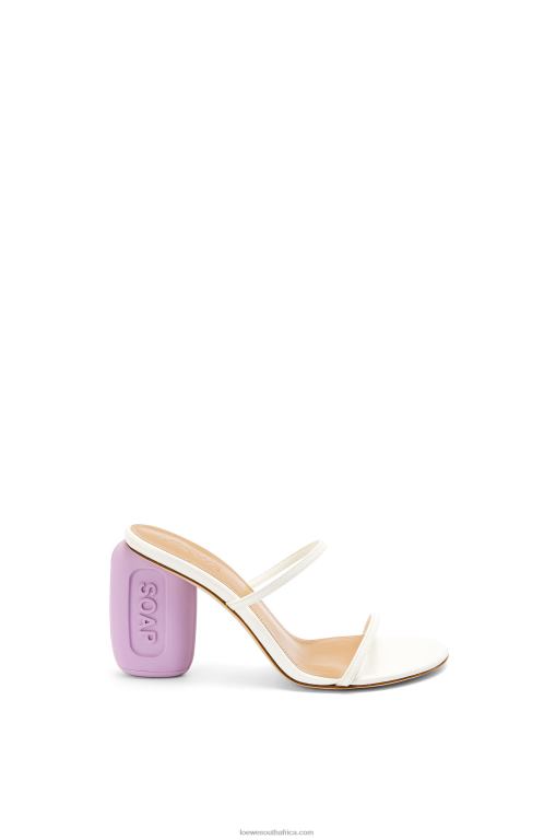 Loewe Women Soap sandal in goatskin 206XF711 White/Lavender