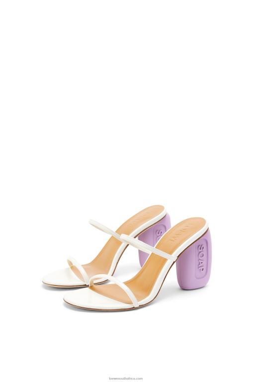 Loewe Women Soap sandal in goatskin 206XF711 White/Lavender