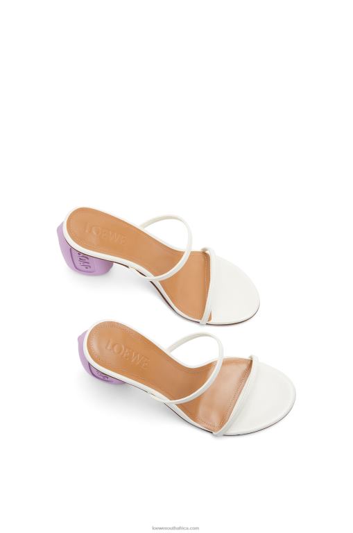 Loewe Women Soap sandal in goatskin 206XF711 White/Lavender