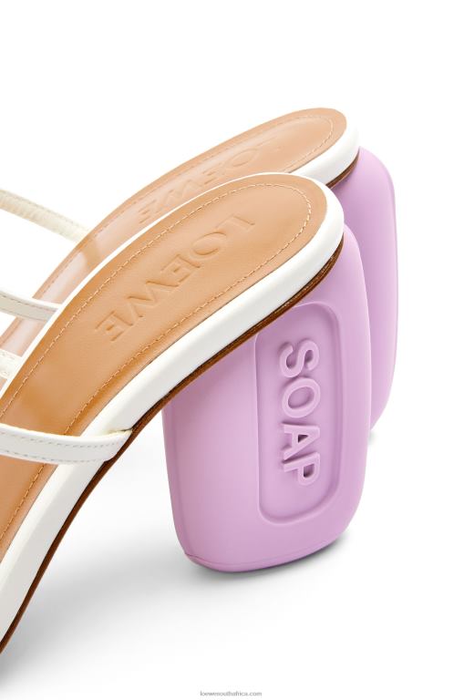 Loewe Women Soap sandal in goatskin 206XF711 White/Lavender