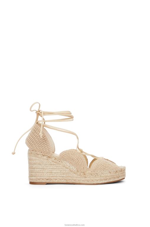 Loewe Women Solar wedge espadrille in jute 206XF700 Oat Milk
