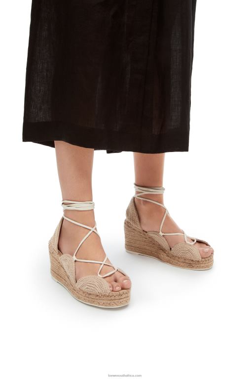 Loewe Women Solar wedge espadrille in jute 206XF700 Oat Milk