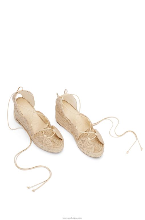 Loewe Women Solar wedge espadrille in jute 206XF700 Oat Milk