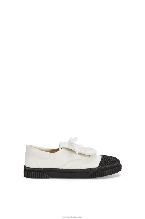Loewe Women Anagram flap sneaker in canvas 206XF662 Soft White