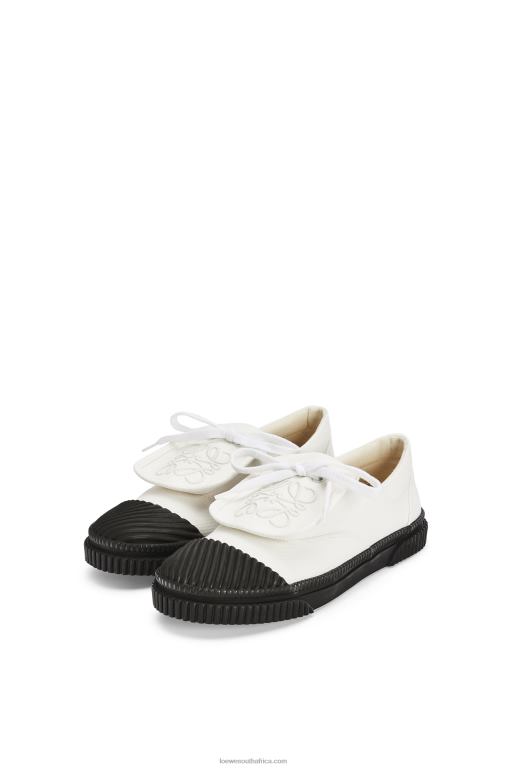 Loewe Women Anagram flap sneaker in canvas 206XF662 Soft White