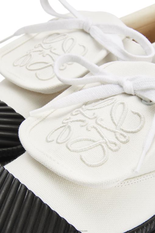 Loewe Women Anagram flap sneaker in canvas 206XF662 Soft White