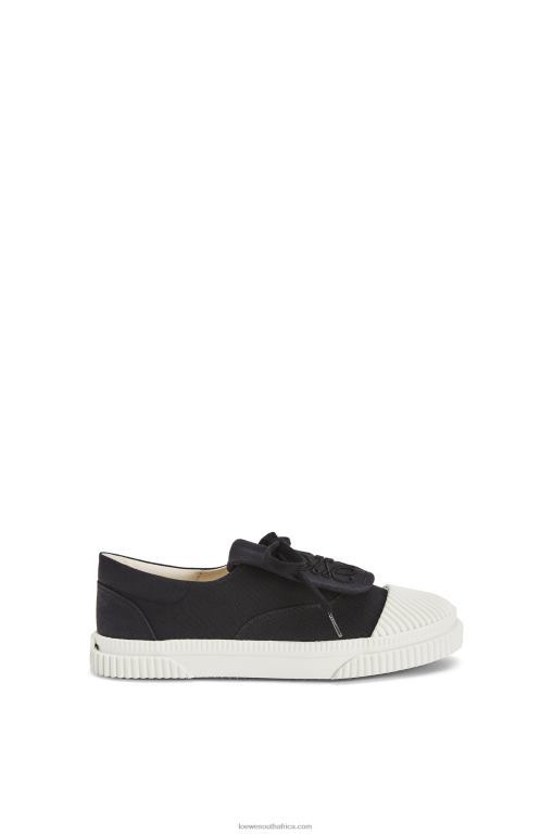 Loewe Women Anagram flap sneaker in canvas 206XF663 Black
