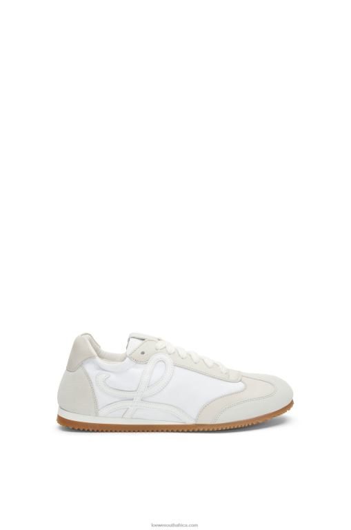 Loewe Women Ballet Runner in nylon and calfskin 206XF657 White/Off-white