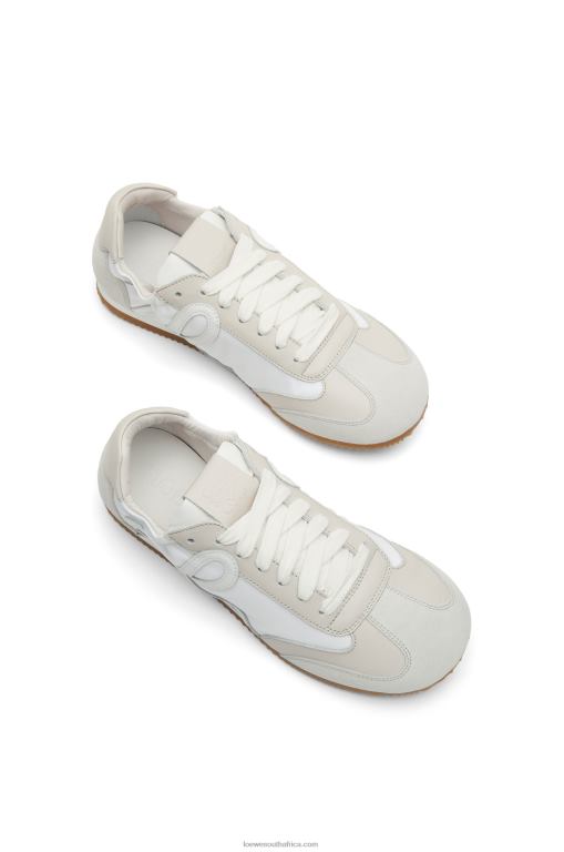 Loewe Women Ballet Runner in nylon and calfskin 206XF657 White/Off-white