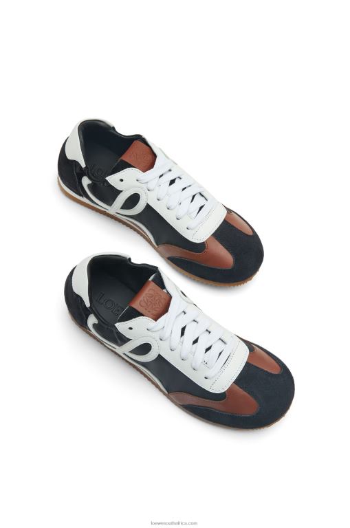 Loewe Women Ballet Runner in nylon and calfskin 206XF667 Black/White