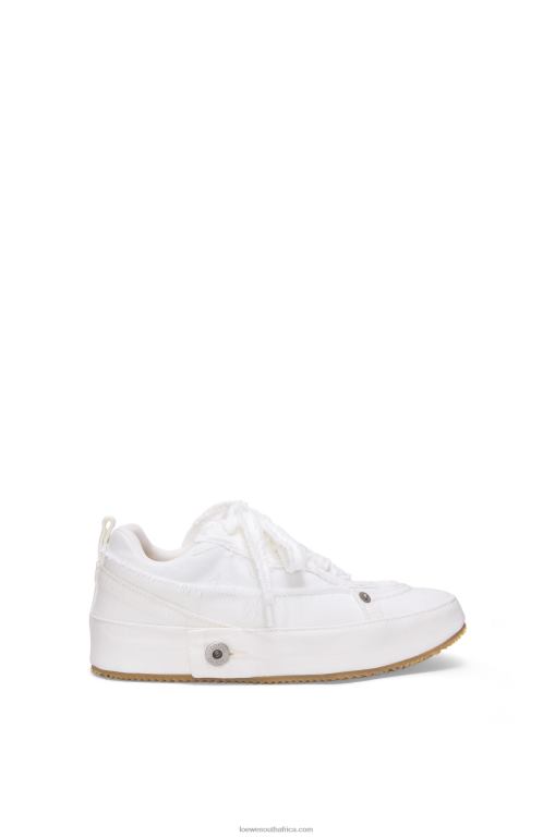Loewe Women Deconstructed sneaker in denim 206XF660 Soft White