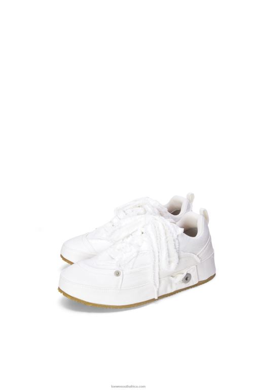Loewe Women Deconstructed sneaker in denim 206XF660 Soft White