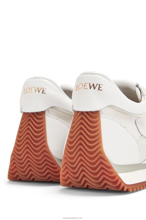 Loewe Women Flow Runner in lambskin and calfskin 206XF645 Soft White