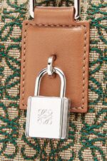 Loewe Men Amazona 44 bag in Anagram jacquard and calfskin 206XF161 Khaki Green/Tan - Image 9